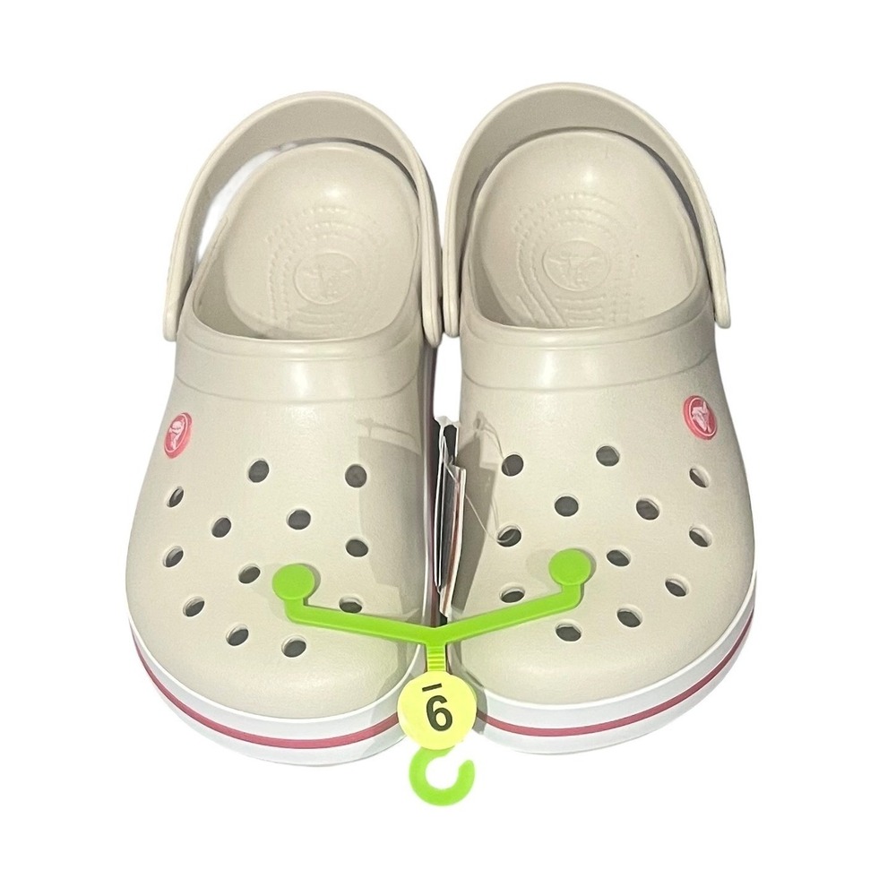 Crocs Crocband Clogs Women 9 Men 7 Stucco Pink Comfort Shoes 11016-1AS‎ NWT